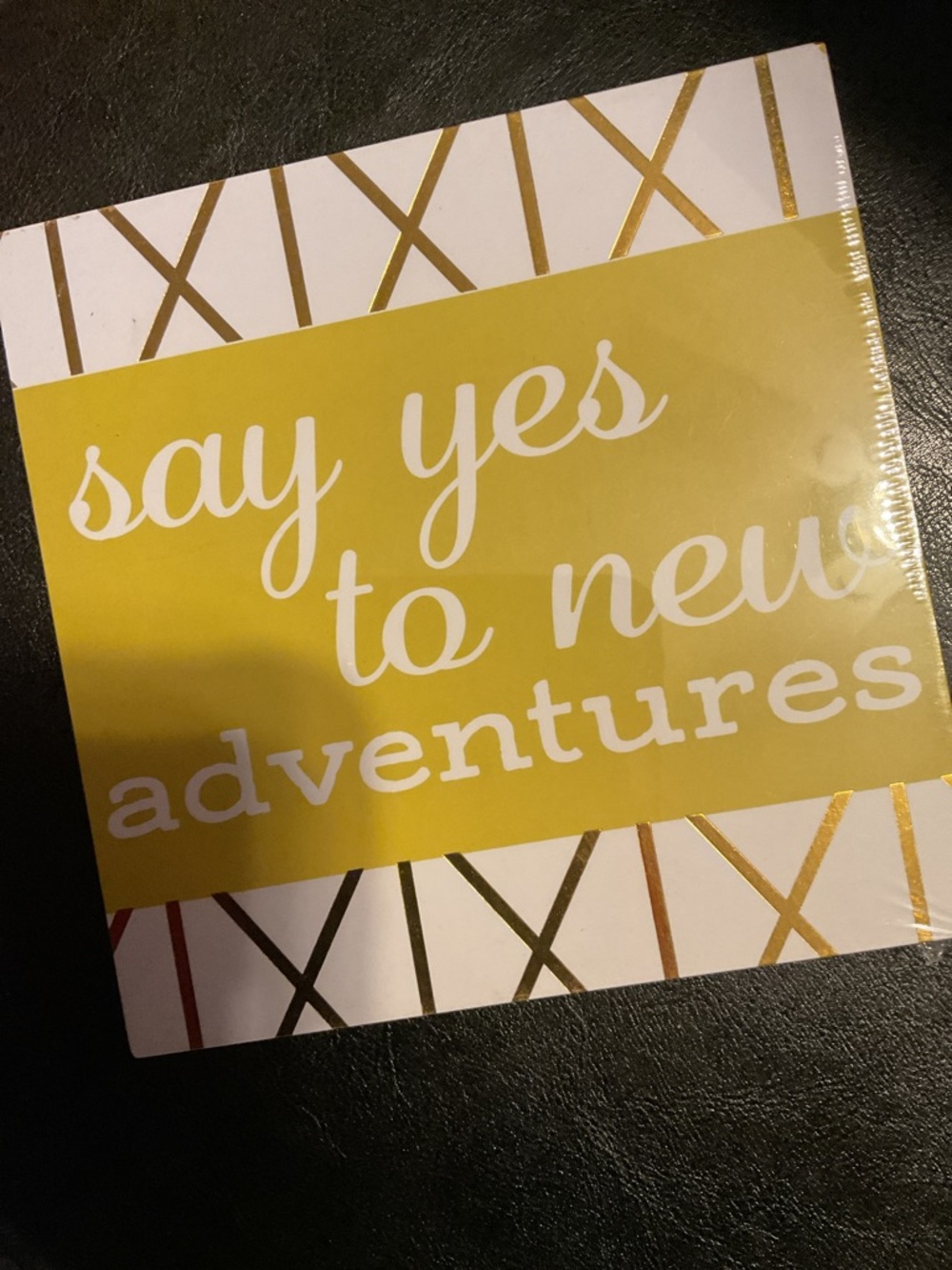 🆕 Say Yes to New Adventures Gold & White Wall Art